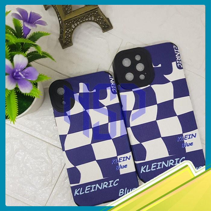 SOFT CASE BLUE PLAID PATTERN KLEIN UNTUK IPHONE 7 PLUS - 13 PRO MAX