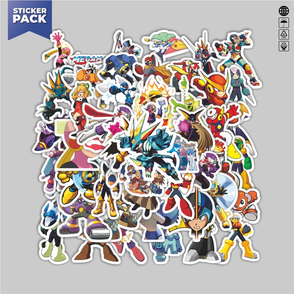 

[100PCS]Stiker Pack Stiker Capsom Series Megaman Universe Character Mix 1 Aesthetic Vinyl Anti Air Dekorasi Sticker Laptop Buku Journal Koper Helm Casing HP Gitar Helm Skateboard