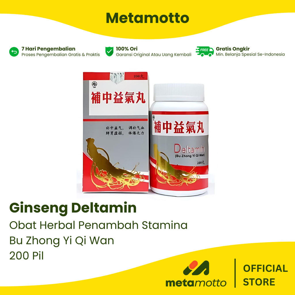 Ginseng Deltamin 200'S Obat Herbal Penambah Stamina Bu Zhong Yi Qi Wan CDK - Metamotto Karya Jaya