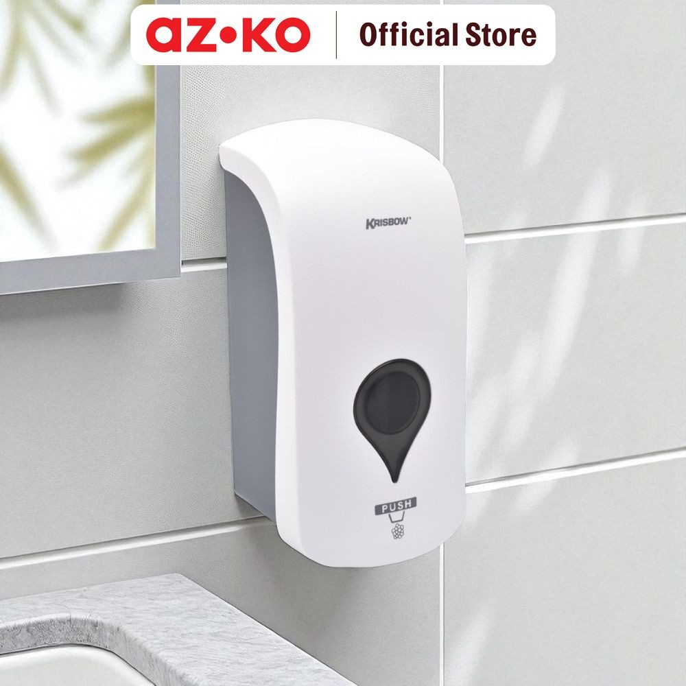 AZKO Krisbow 1 ltr Dispenser Sabun Cair - Putih Liquid Soap Container Tabung Tempat Sabun Serbaguna 