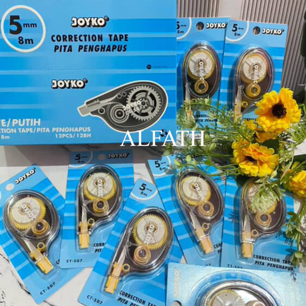 

(2PCS)ECER Correction Tape Pita Koreksi Joyko CT-507 Tip X kertas Tipex Kertas