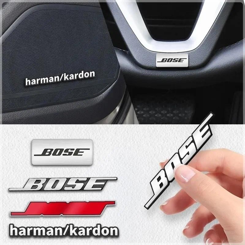 Harman Kardon BOSE Badge Aluminum 3D Car Audio stickers For BMW M Mercedes Benz Audi Mitsubishi Lanc