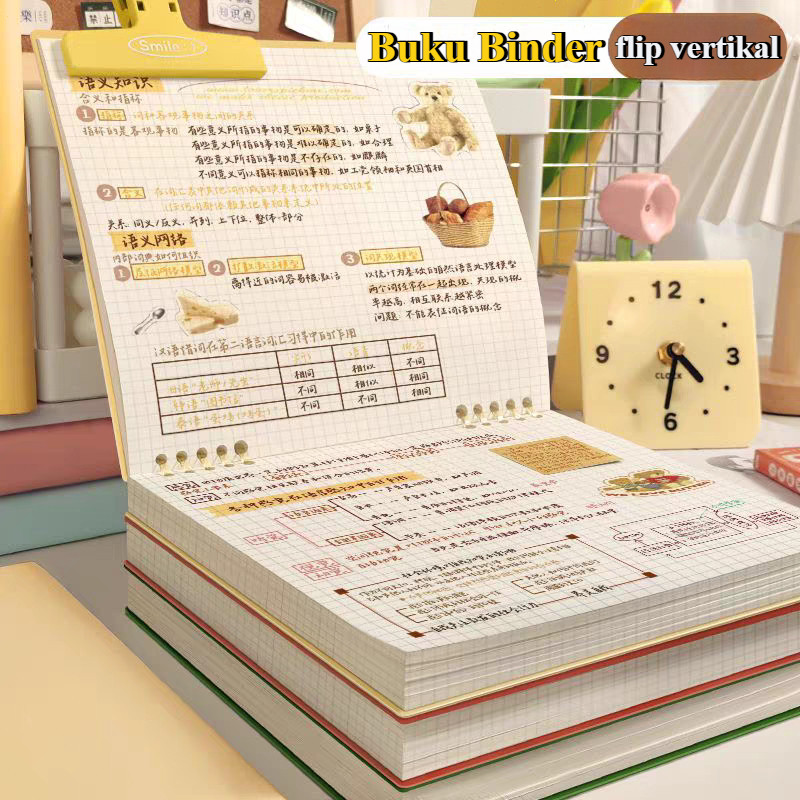

Binder 360 Derajat Notebook B5 Binder Notebook / Tulis Sekolah Lucu Buku Notebook Aesthetic / Notebook Buku B5 Flip Vertikal