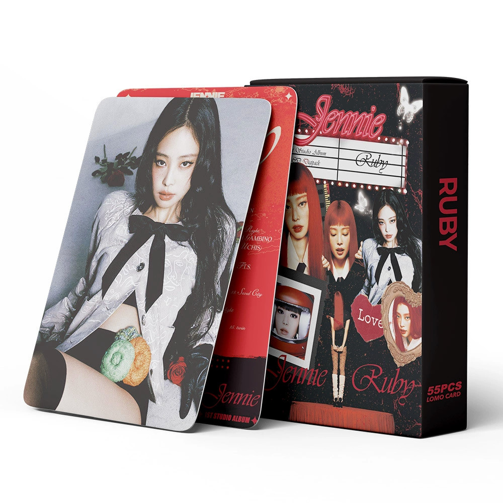 

55pcs/Set KPOP JENNIE 1ST Studio Album RUBY Support Lomo Card High Quality Print Photo cards fan Collection Postcards Gifts