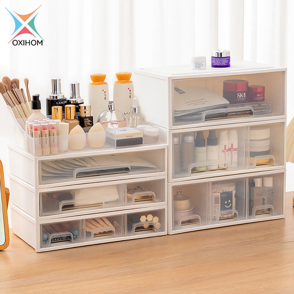

Oxihom Laci Lemari Plastik Susun Tempat Kotak Penyimpanan Drawer Storage Stackable Desktop Organizer