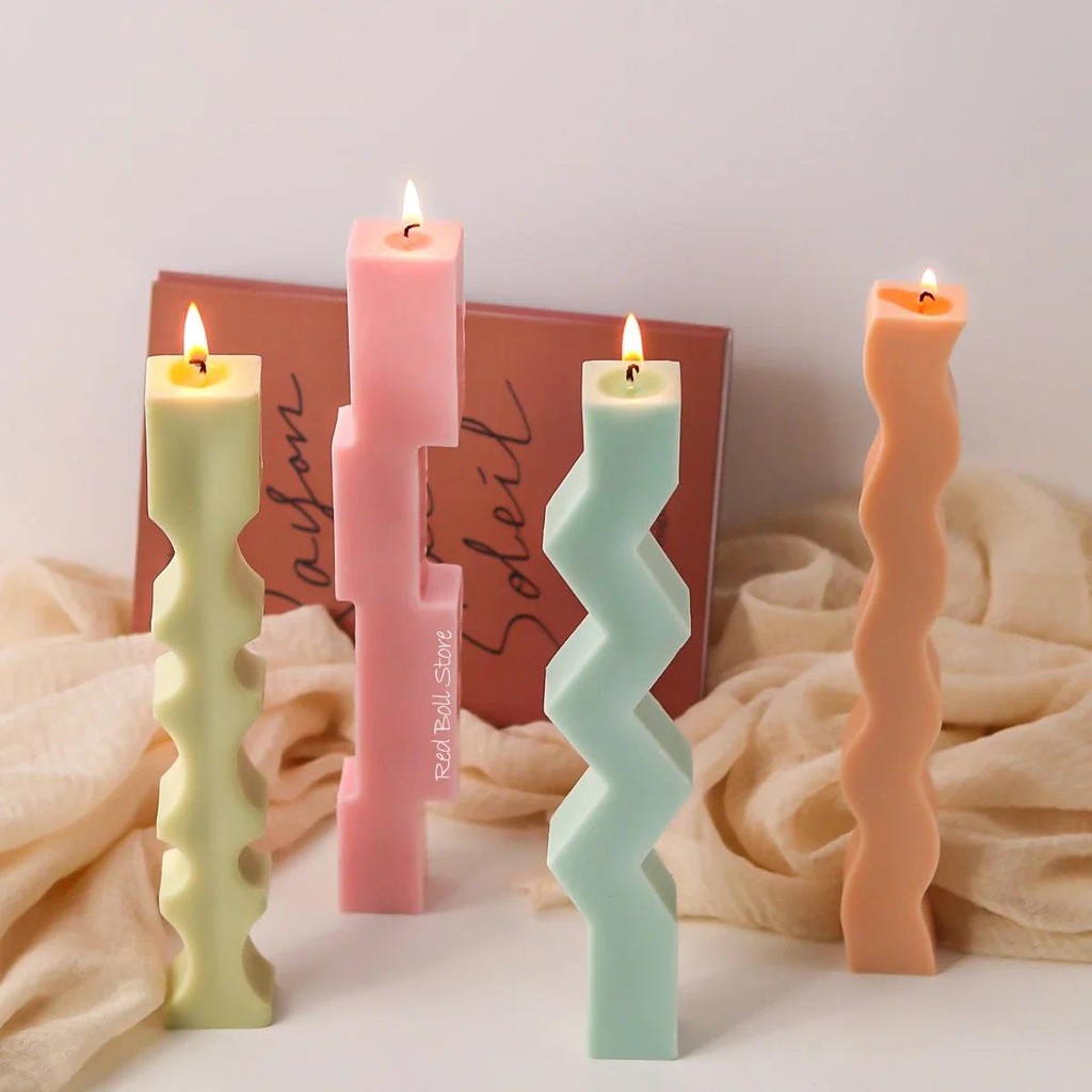 

Long Strip Wavy Silicone Candle Mold Geometric Shaped Candles Making Supplies Kit DIY Plaster Resin Soap Mould Home Decor Crafts