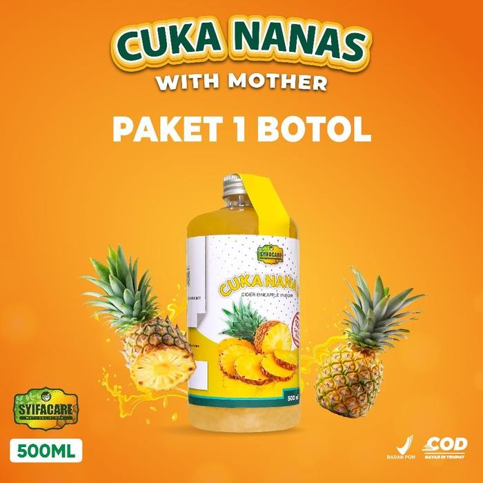 

Cuka Nanas With Mother Original 100% Organik 500ml Pineapple Cider Vinegar BPOM - 1 Botol