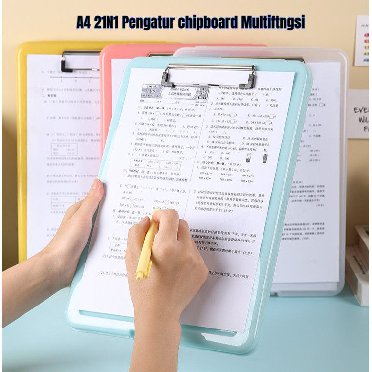 

Papan Klip Multifungsi 2-in-1 + Alas Penyimpanan / Papan Klip 2-in-1 / Kotak Berkas A4 - Perlengkapan Sekolah dan Kerja Folder Kertas Ujian