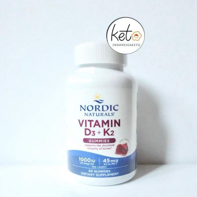 Nordic Naturals Vitamin D3 + K2 Gummies 1000IU, 60 Gummies ORI 100% USA