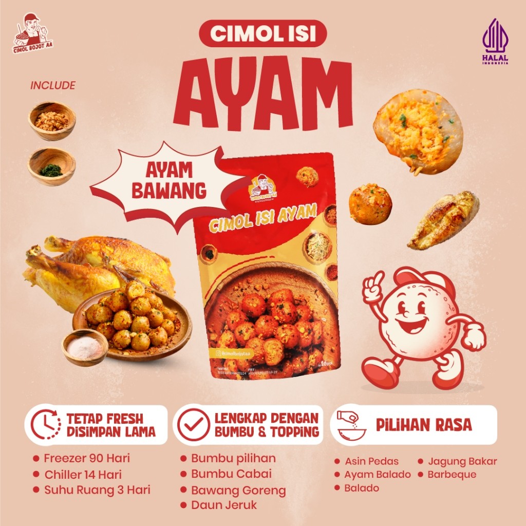 

Lecy.store2 Cimol Bojot AA isi Ayam Rasa Ayam Bawang Daun Jeruk