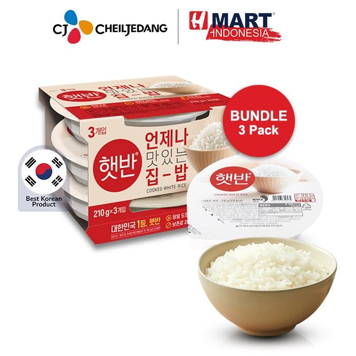 

[TERLARIS] CJ Hetbahn Cooked White Rice - Nasi Putih Instan Korea 210g Bundle 3 Pack - Spesifikasi[TERLARIS ]