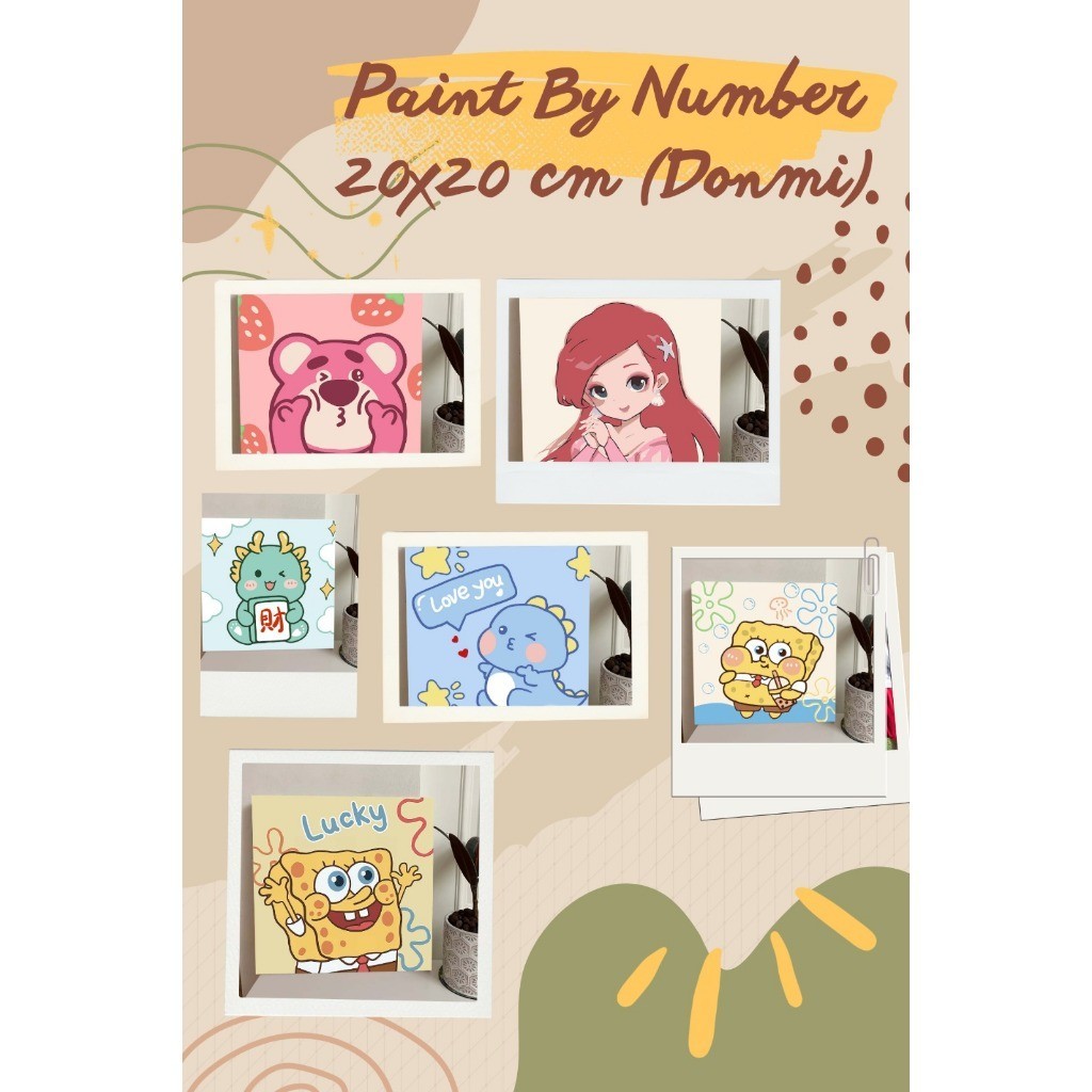 

DONMI Paint By Number Kit 20x20cm Lukisan Kanvas DIY Digital Painting Kit With Kanvas