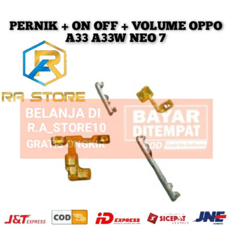 1 Set OPPO A33 A33W Neo 7 A1603 - Flexi Flexibel Flexible Fleksibel On Off Volume Power + Tombol Lua
