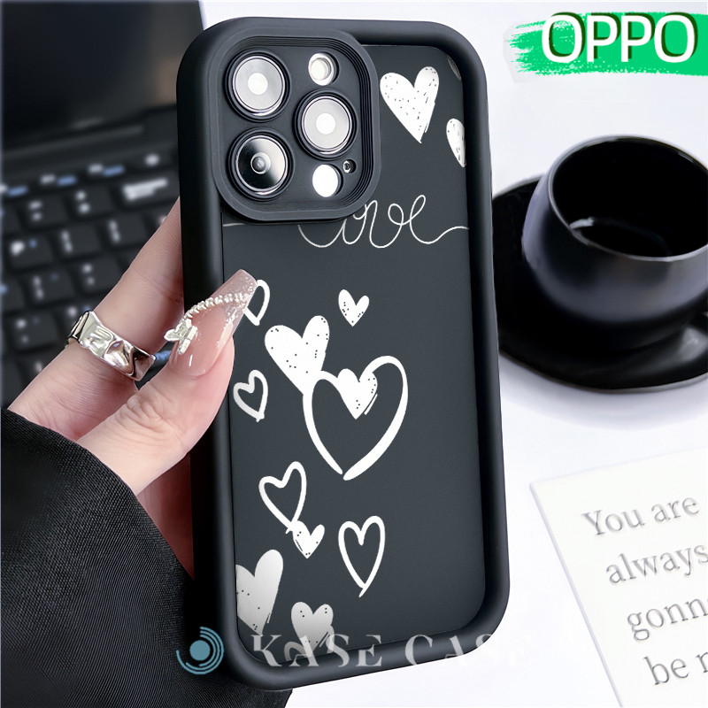 Fashion Heart Silicone SoftCase OPPO A18 A16 A15 A3s A5S A60 A17 A17K A54 A53 A12 A58 A31 A1K A77s S
