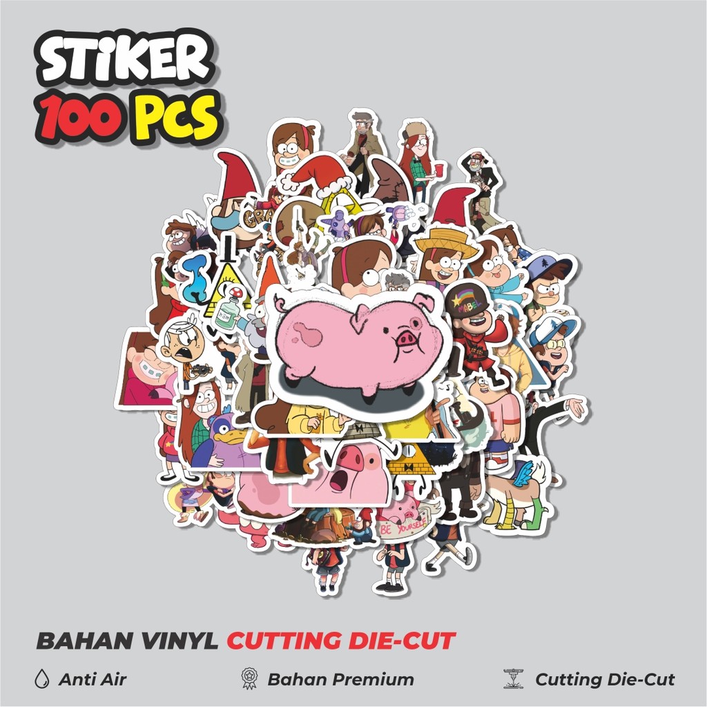 

Terbaru! 50 pcs Stiker Kartun Series Gravity Falls Karakter Mix 5 Dekorasi Lucu Kreatif untuk Notebook, Skateboard, HP