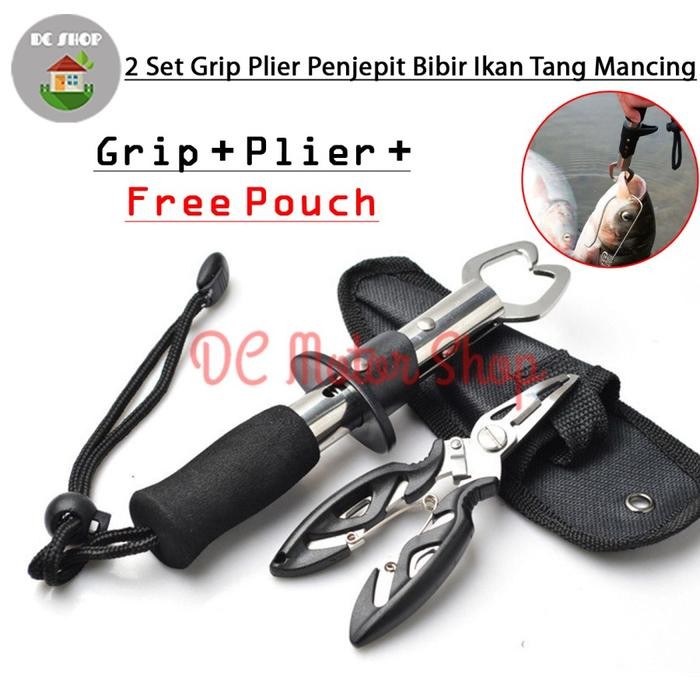 Grip Plier 2 Set Penjepit Bibir Ikan Tang Mancing Alat Jepit Fishing - Tang Penjepit Bibir Ikan