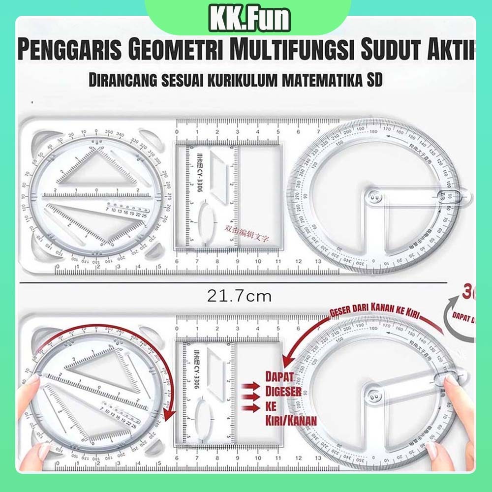 

[COD] Penggaris Geometri Multifungsi Rotary 360° - Alat Gambar , Ruler Multifungsi Bisa Diputar, Perlengkapan Sekolah,penggaris Serbaguna​