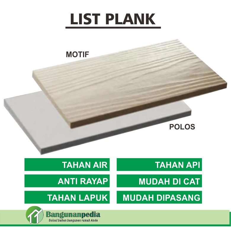 APLUS Lisplang pagar / lisplank motif kayu / lisplang polos / woodplank 4 meter