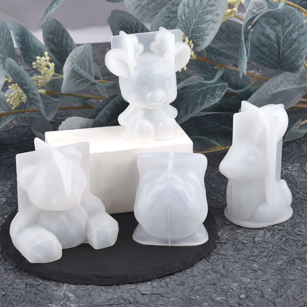 

Animal Shaped Silicone Mold DIY Epoxy Resin 3D Stereo Bear Rabbit Dog Candle Mold Handmade Gypsum Soap Making Supplies