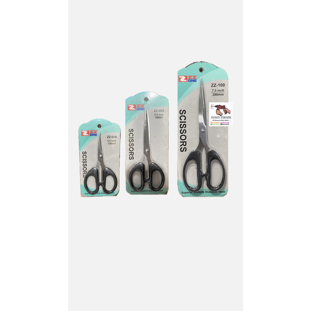 

￼Gunting Kertas Tajam Stainless Steel Ukuran 5 Inch 6.3 Inch 7.5 Inch ZZONE Gunting stainless murah