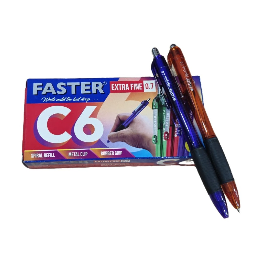 

Pulpen Faster C6 Cetek / Ballpoint / Pena - Hitam RJT