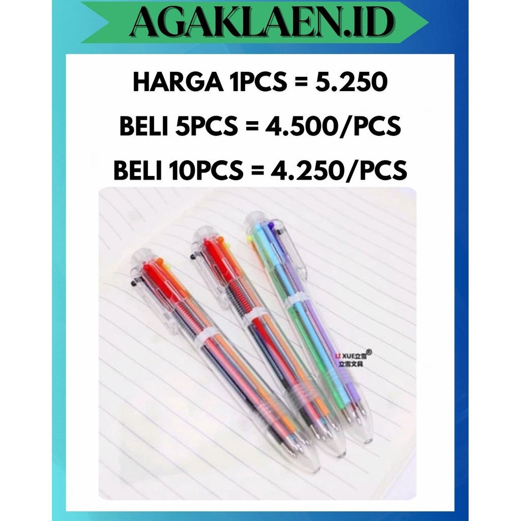 

AL PULPEN 6 WARNA ISI TINTA 6IN1 PENA 0.5MM / BALLPOINT PERLENGKAPAN MENULIS MULTICOLOR PEN