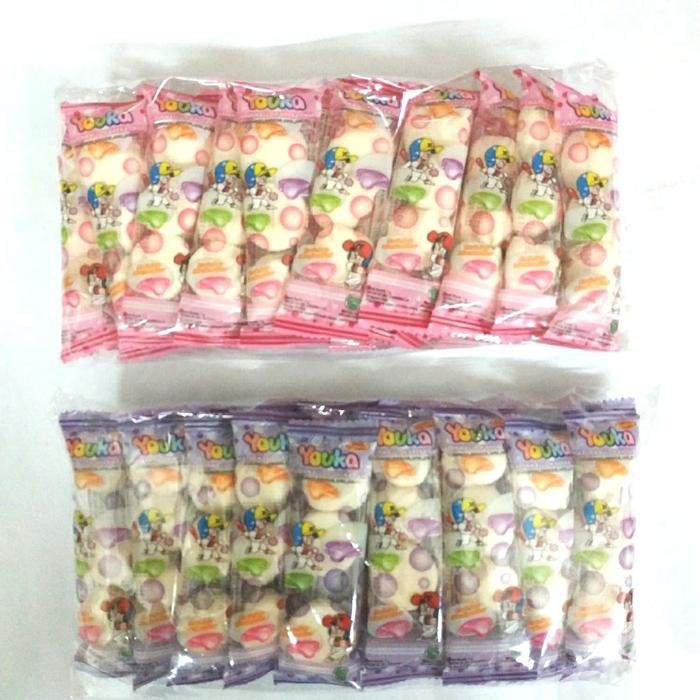 

[warna random] Marshmallow Youka bulat isi 3 butir | Marshmellow permen kapas