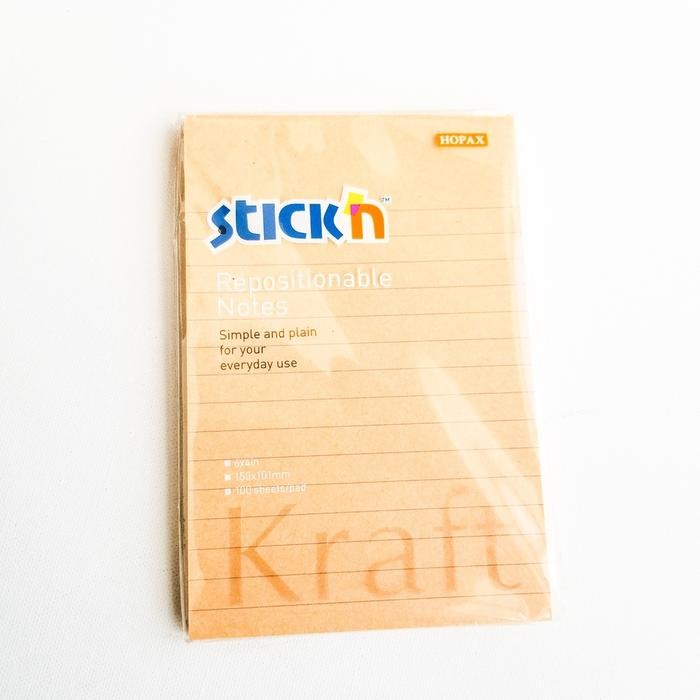

Stickn Sticky Kraft Notes 100 Sheets / Memo Pad - 76x127mm