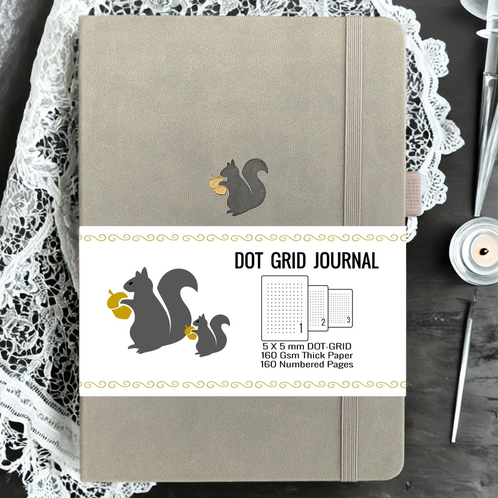 

Dotted A5 Journal with Numbered Pages – BUJO Dot Grid Notebook, PU Leather, 160gsm Paper for Bujo Ideas