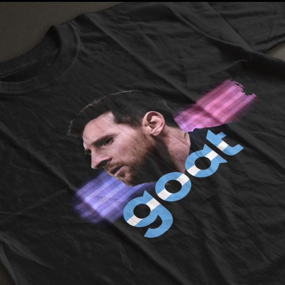 Juinka ID Kaos T-shirt Pria Bola Lionel Messi GOAT