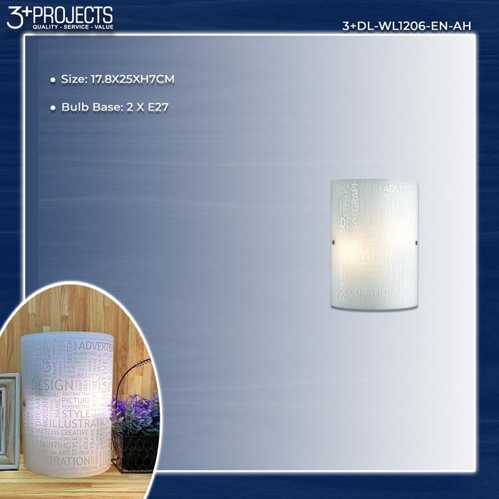 PROMOLampu Dinding / Wall Lamp White Glass 3+DL-WL1206-EN-AHREADY
