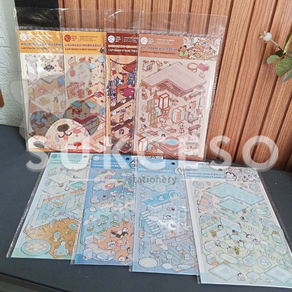 

PANMOMO DIY Capybara / Penguin / Panda - Stiker Korea Dekorasi 3D Miniatur PET