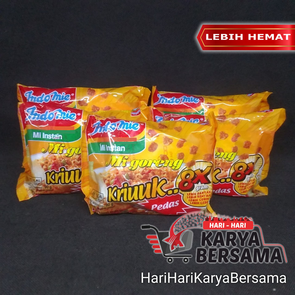 

MAKANAN MIE INSTAN INDOMIE GORENG KRIUK KRIUUK PEDAS PACK 5 PCS X 90GR
