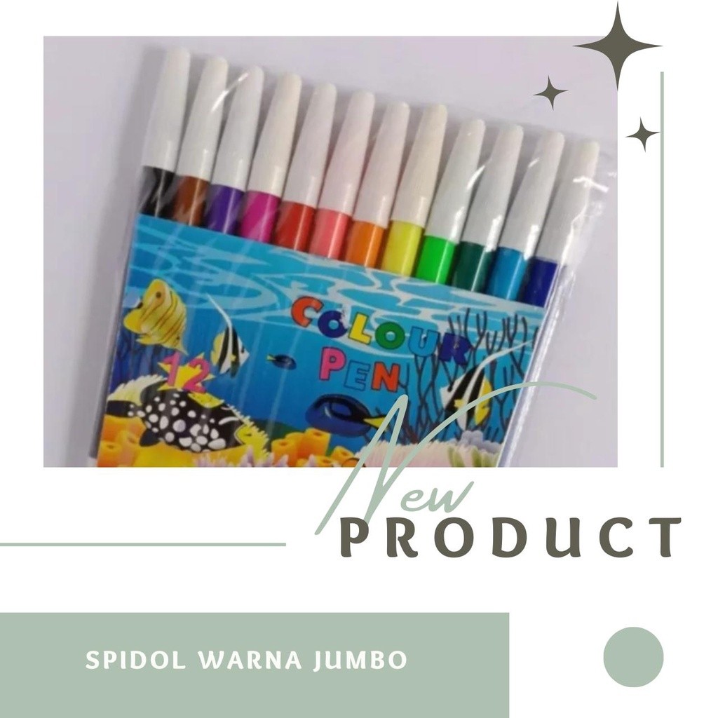 

Spidol Warna Warni Jumbo 12 Warna 838 | Spidol Gambar & Mewarnai Murah