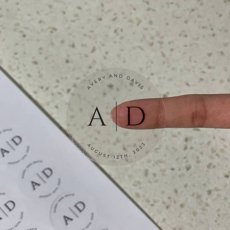 

Aneka Sticker Transparan Souvenir Bulat Stiker Wedding Pernikahan Lingkaran Minimalis WT