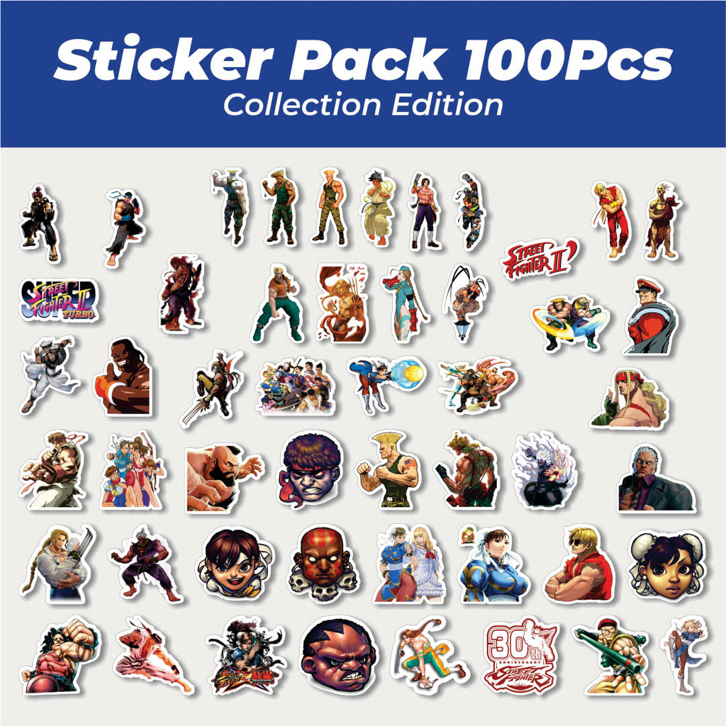 

Hot Stiker Video Game Series Street Fighter Character Mix 2 Lucu Anti Air Stikers Berperekat Waterproof Sticker Decal Buat Motor Helm Buku Journal Koper Casing HP Laptop Botol Minum