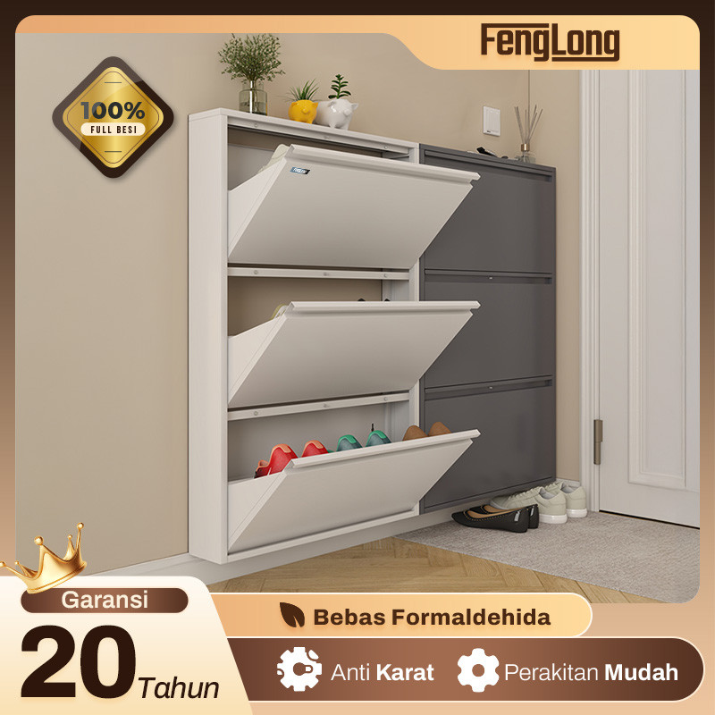 Lemari Sepatu Aluminium Lemari Sepatu Besi Lemari Sepatu Susun Tertutup Rak Sepatu Besi Kuat Tebal