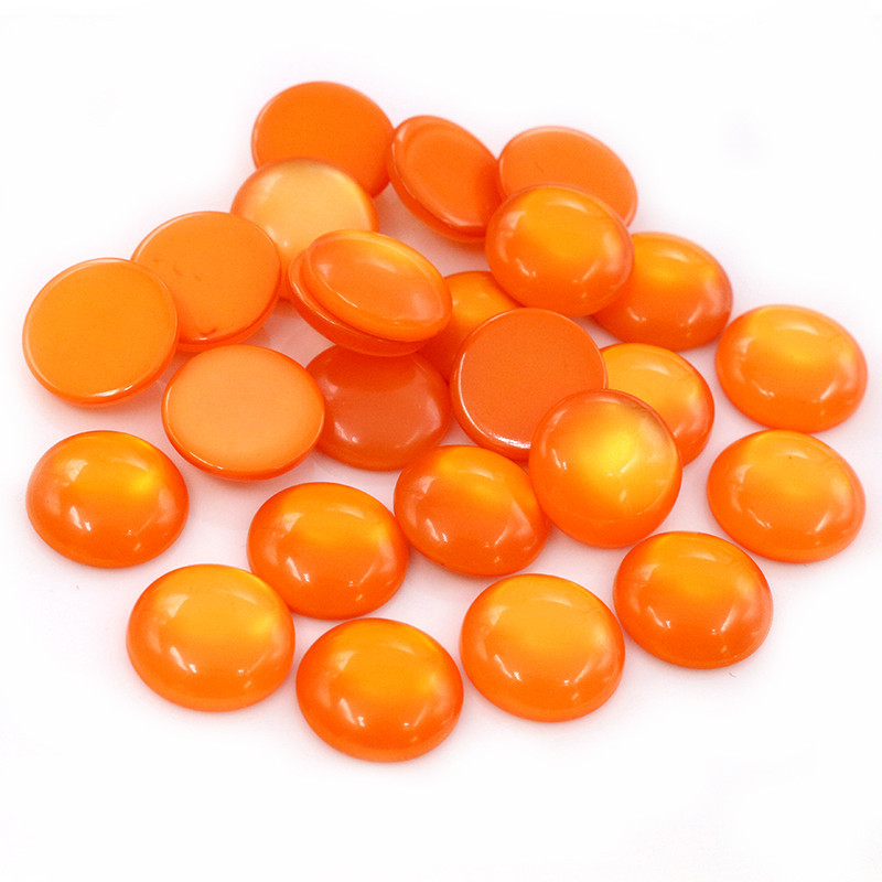 

New Fashion 40pcs 12mm Orange Color Flat Back Resin Cabochons Cameo G6-11