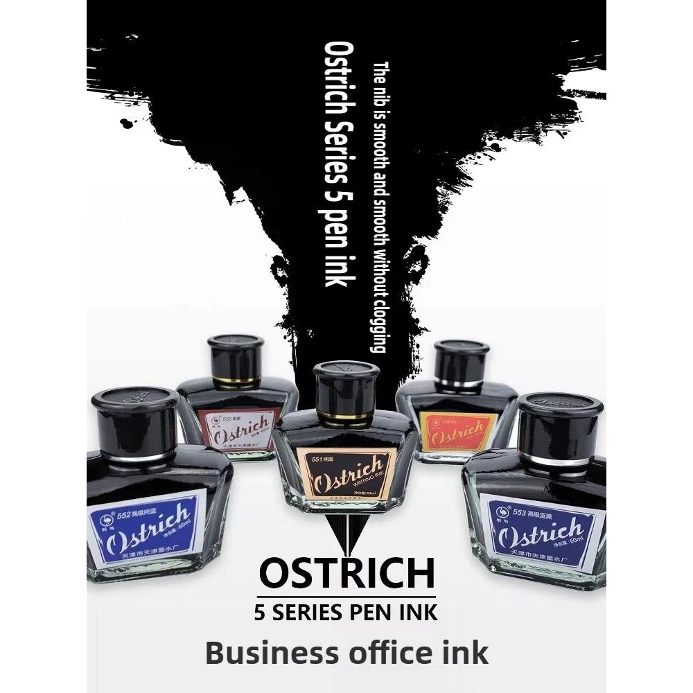 

Ostrich 48/60ml Fountain Pen Ink Calligraphy Dip Pen Ink Cartridge Refill Non-carbon Bottled Office School Supplies Stationery