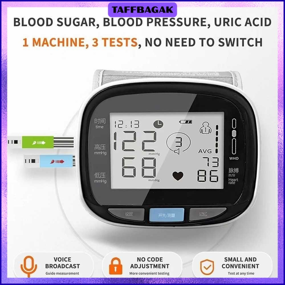 TaffOmicron Tensimeter Digital Pengukur Tekanan Darah Gula Darah - GUP-W5