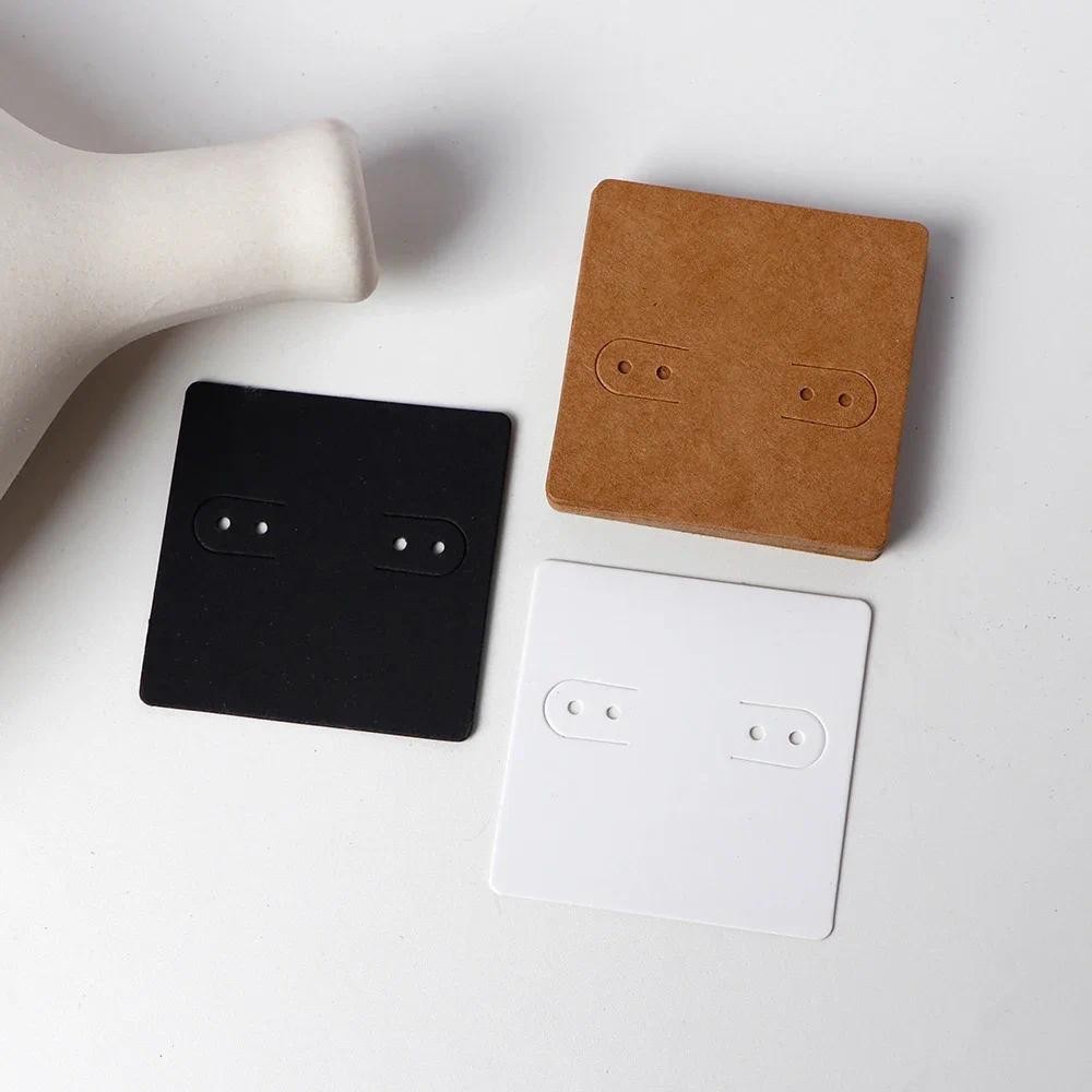 

50Pcs 5x5cm Jewelry Display Cards Tags With Or Without Bags Wholesale Packaging Business Supplier Necklaces Earrings Storage Box