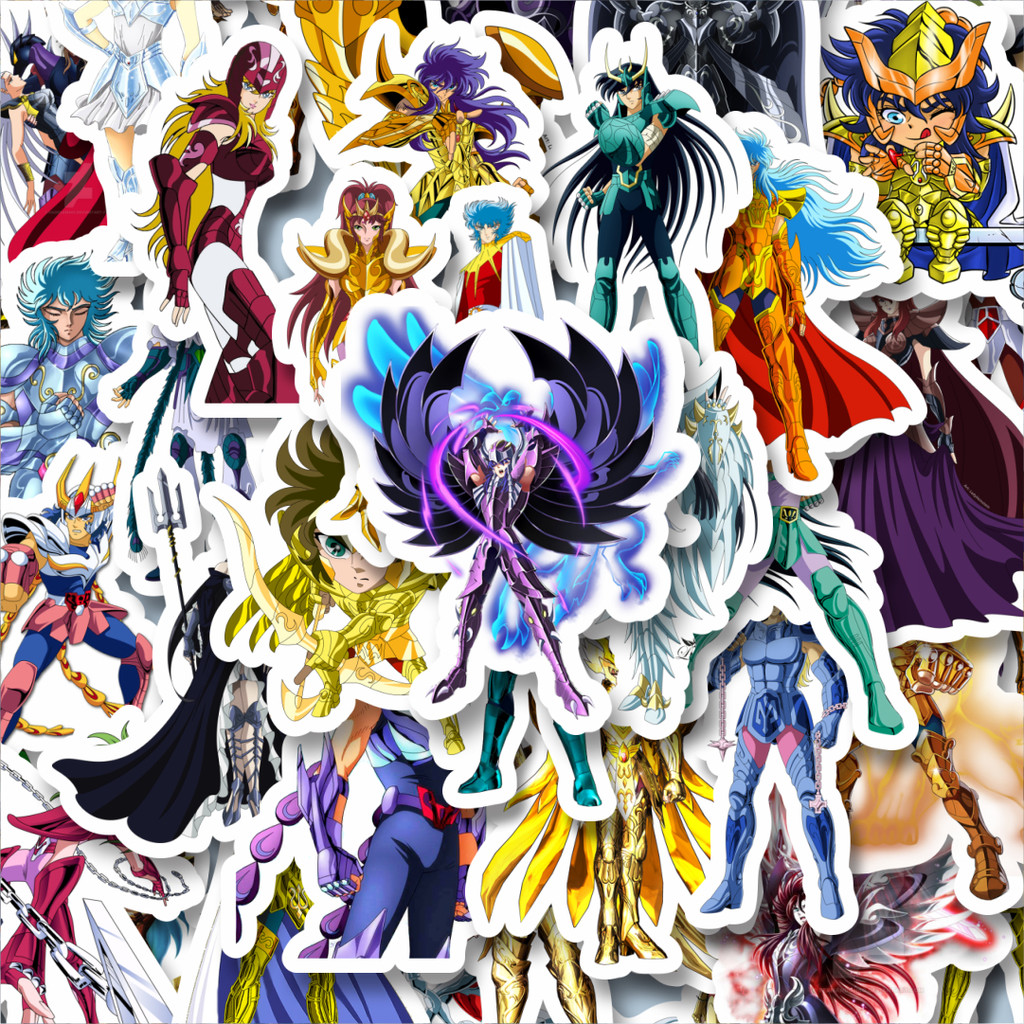 

100PCS Lucu Stiker Anime Saint Seiya Character Mix 3 Stiker Aesthetic Stiker Anti Air Stikers Berperekat Waterproof sticker decal buat Motor Helm Buku Journal Koper Casing HP Laptop Botol Minum Hadiah anak