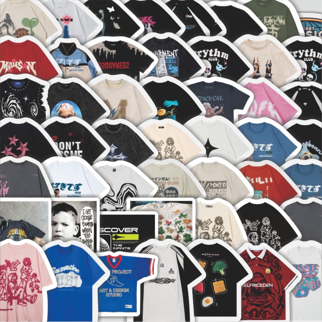 

Stiker Cutting Pack Stiker T-Shirt V13 Isi 100Pcs Series Aesthetic Lucu Keren Untuk Koper Bahan Vynil