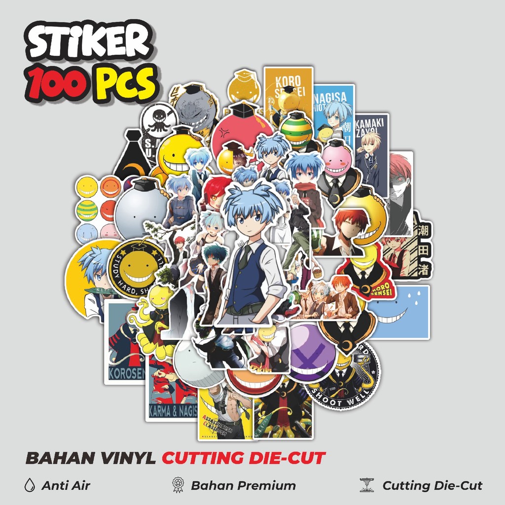 

Terbaru! 50 pcs Stiker Anime Series Assasination Classroom Karakter Mix Dekorasi Lucu Kreatif untuk Notebook, Skateboard, HP