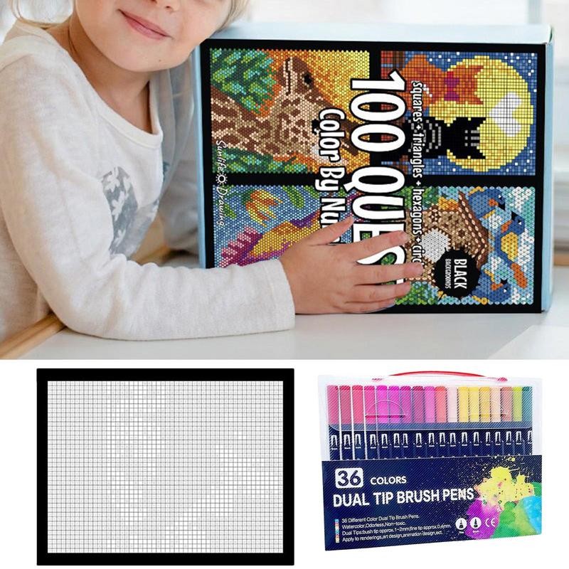 

Color By Number Adult Coloring Book Drawing Learning Books Quick-drying Double-Sided Watercolor Pencil Set Kids Drawing Learning