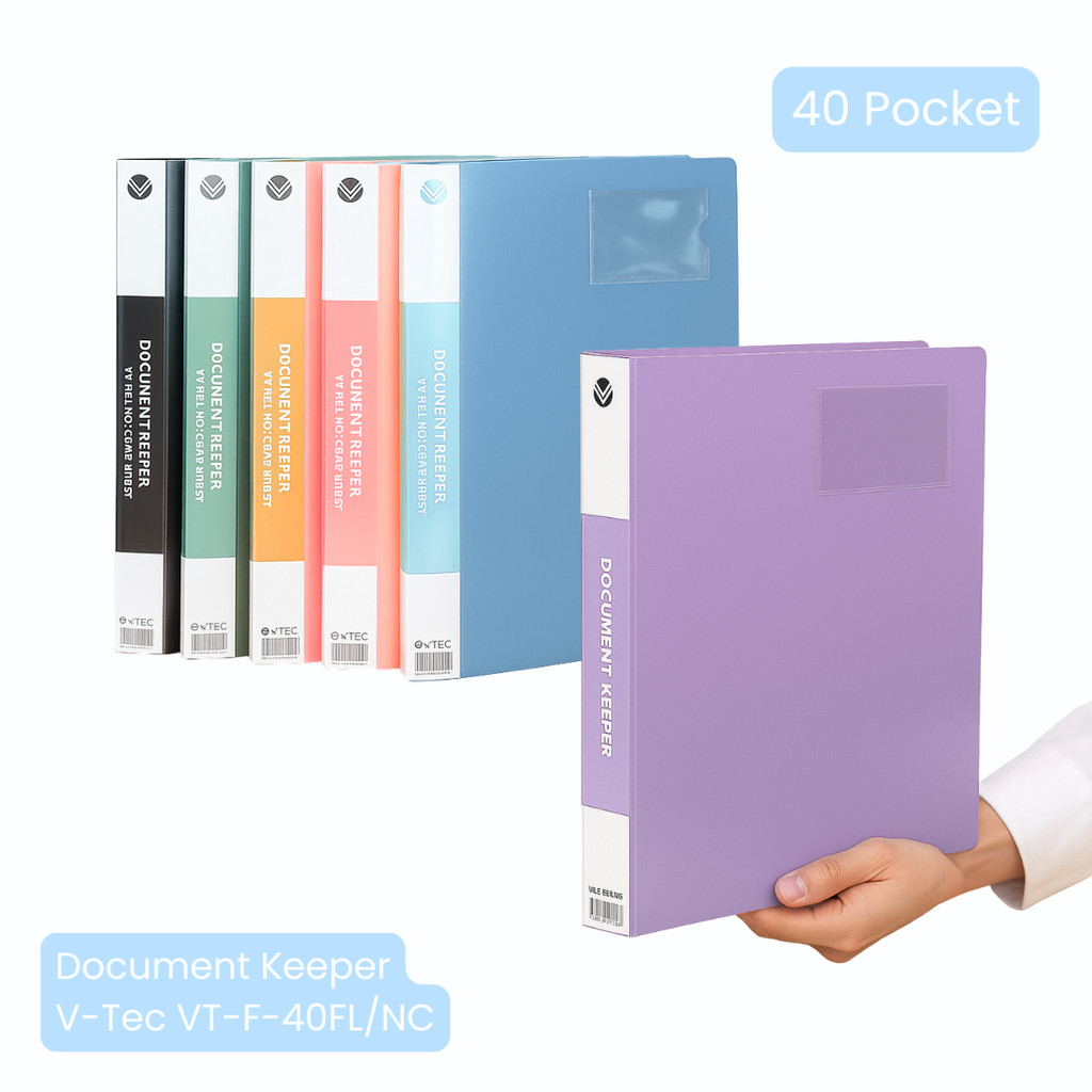 

[ATK88] Document Keeper Pastel V-Tec VT-F-40FL/NC 40 Pocket / Display Book Map Plastik Dokumen Kertas