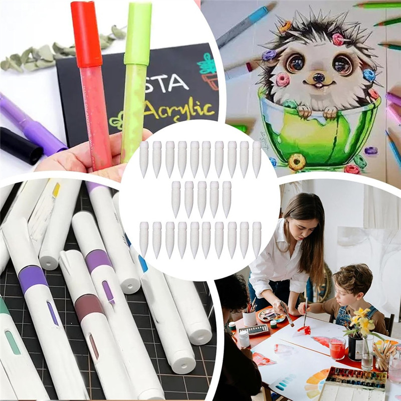 

L93A-Wear Resistant Paint Marker Replacement Tips Acrylic Pen Heads Durable Refill Accessories For Hand Lettering For Drawing