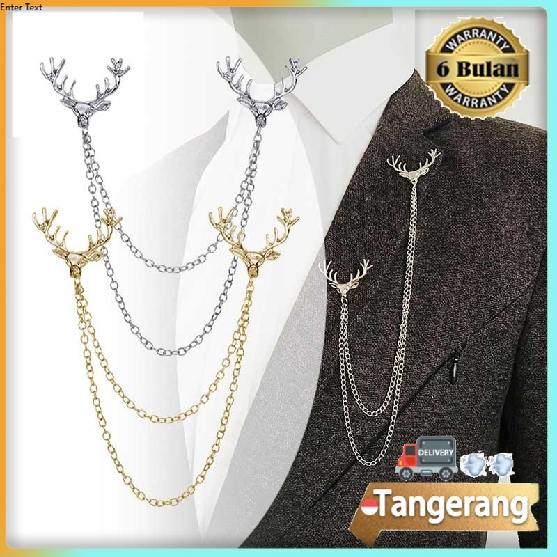Pin Jas Pria Wedding / Bros Jas Pria / Brooch Pin Deer Chain
