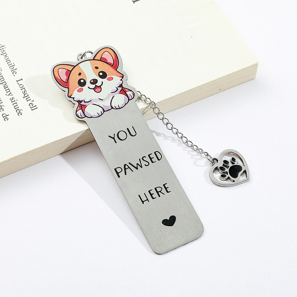 

Funny Pet Dog Bookmark Dog Dog Paw Prints Pendant Tassel Book Marker Kid Students Reading Book Accessories Paper Page Holder