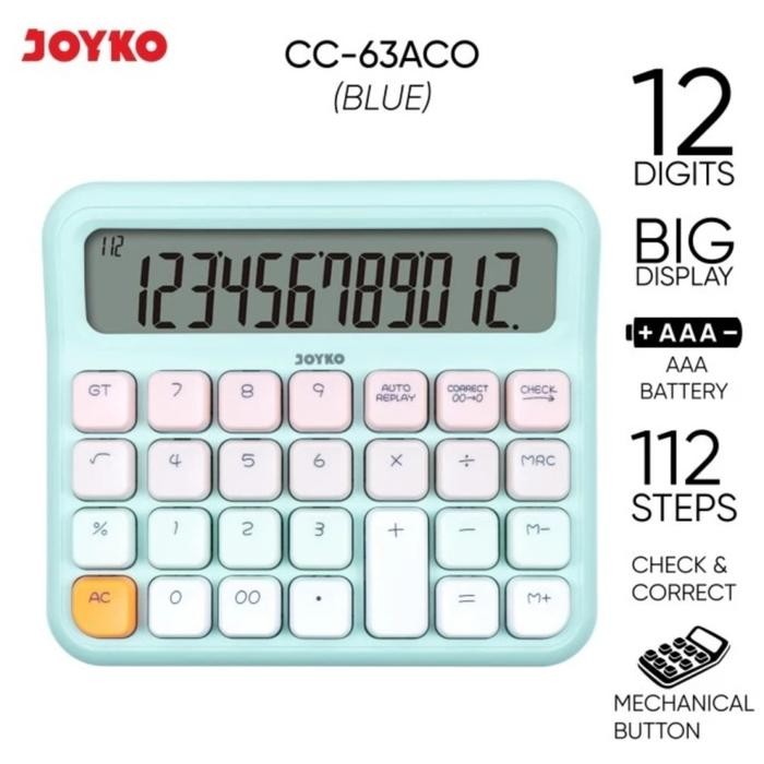 

⌞ Limited Stok⌝ - Terlaris STYLIST COLOR CALCULATOR JOYKO CC-63ACO - KALKULATOR WARNA 12 DIGIT - BIRU